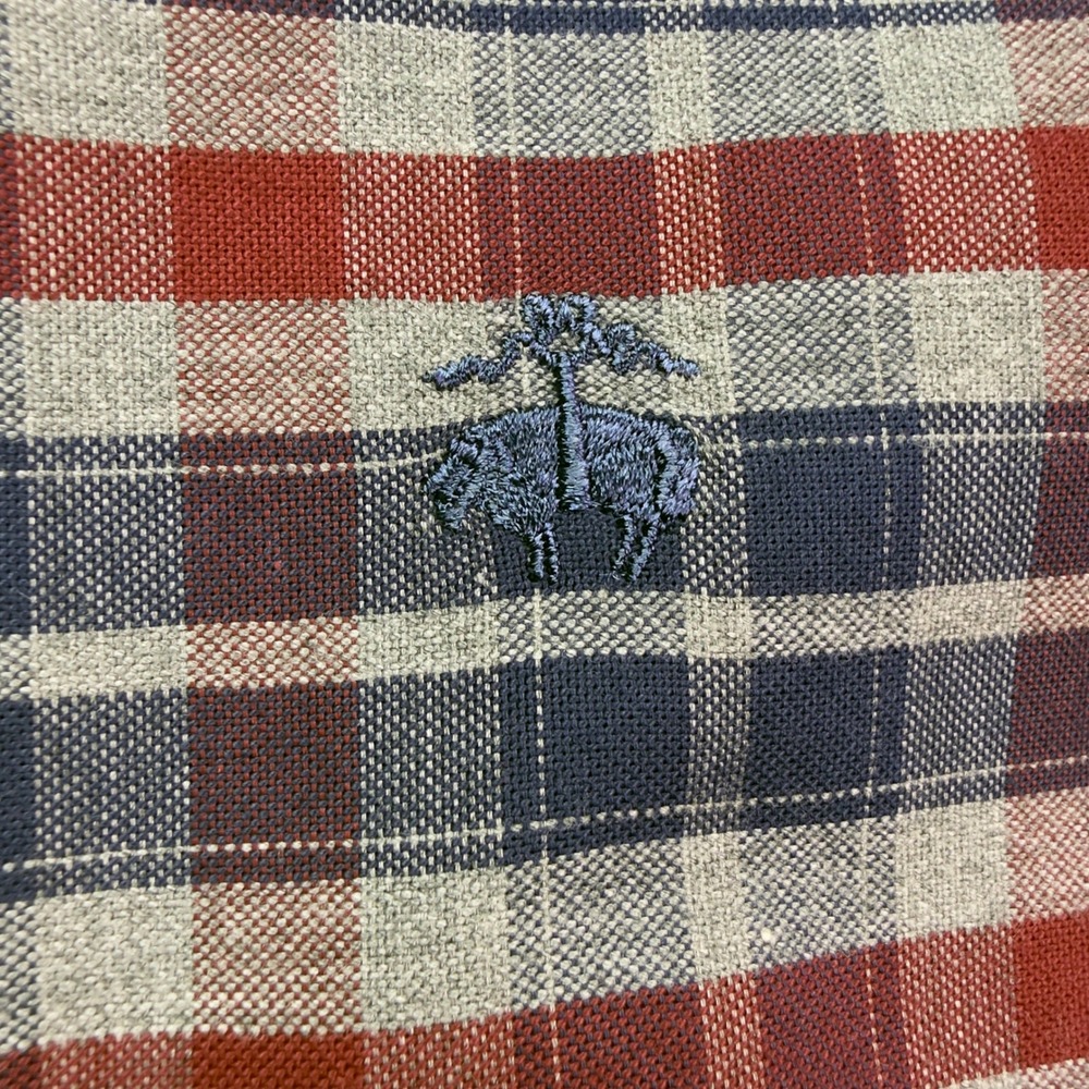 Brooks Brothers Regent Fit Plaid Button Down Shirt Medium Red Blue Grey - Picture 6 of 8